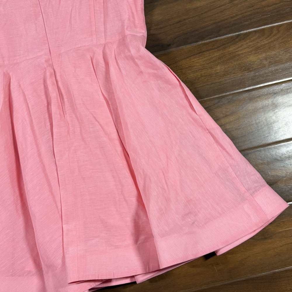 Antonio Melani‎ Women's Size 14 Pink Taffy Floral Appliqué Iris Linen Mini Dress - Picture 9 of 13